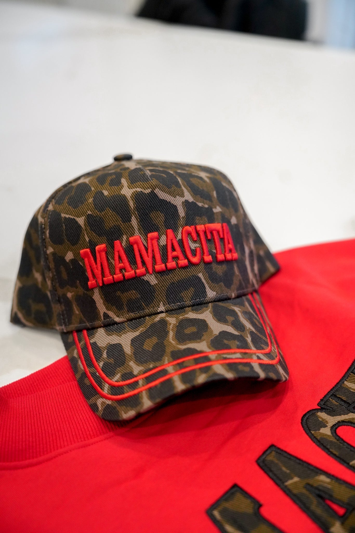 Mamacita - Red Vintage Mock-Neck Sweatshirt