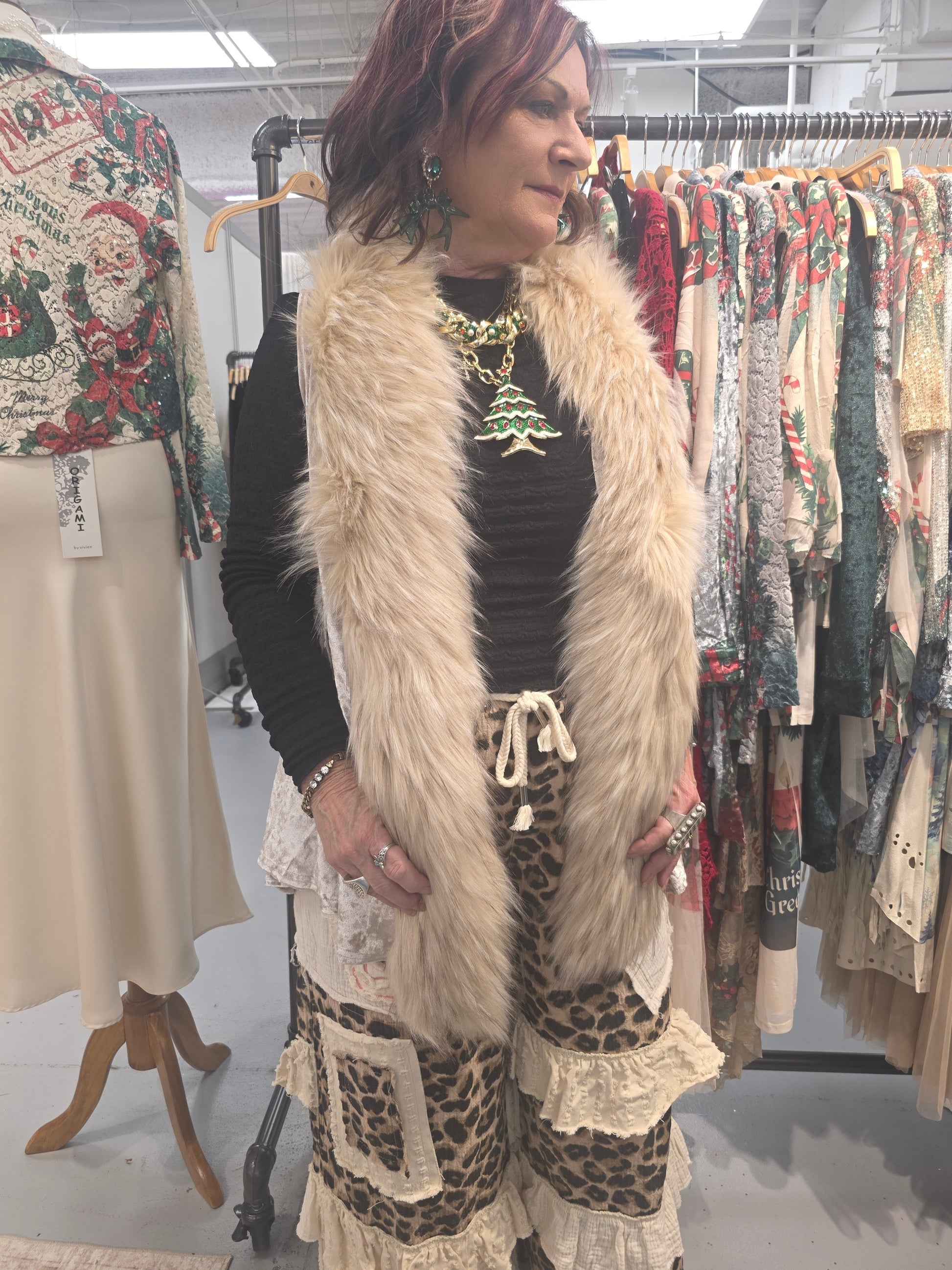 Brown Faux Fur Vest
