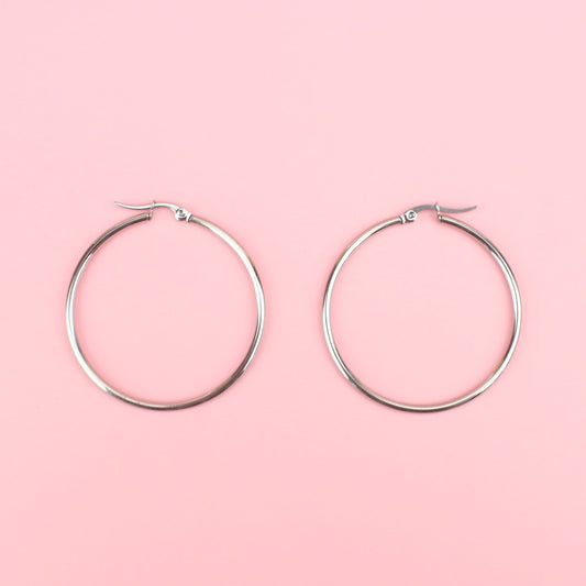45mm Stainless Steel Hoop Earrings