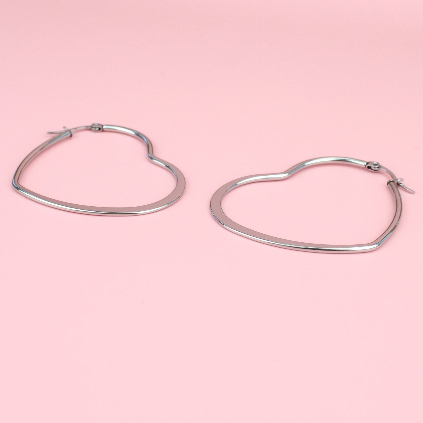 50mm Heart Hoops (Stainless Steel)