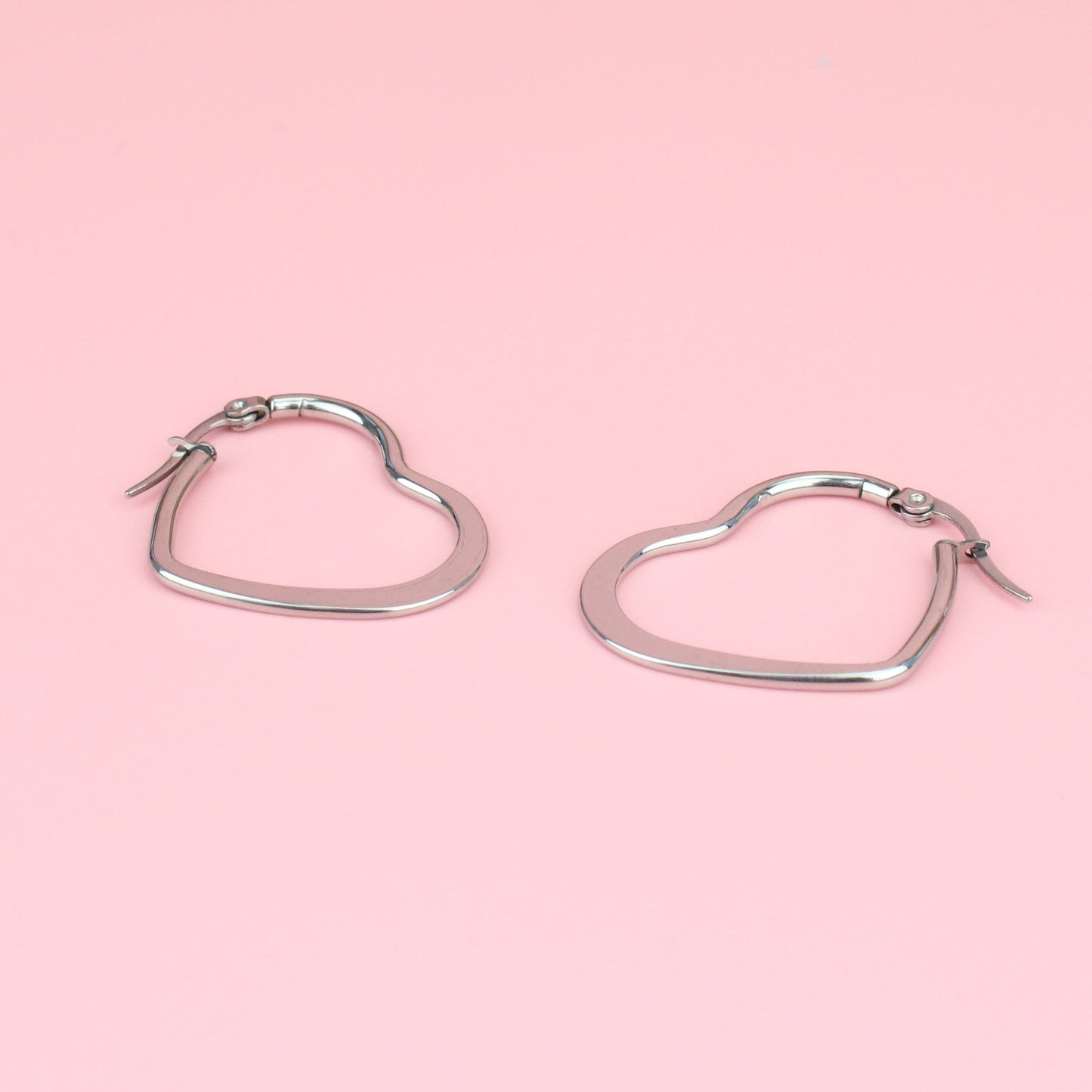 30mm Heart Hoops (Stainless Steel)