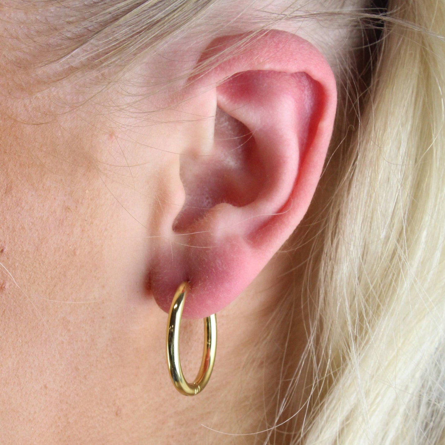 23mm Stainless Steel Hoop Earrings (Gold Plated)