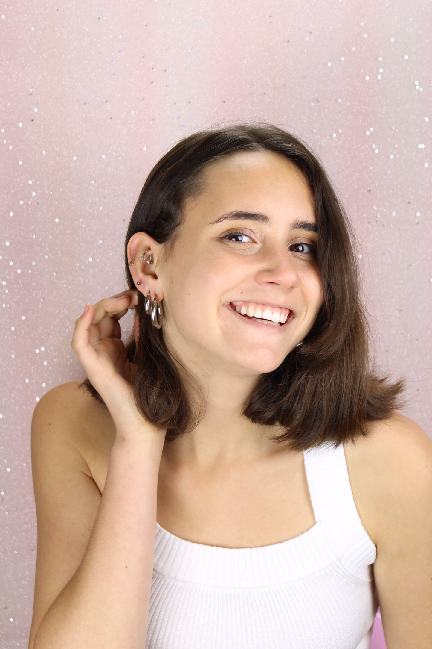 32mm Chunky Stainless Steel Hoop Earrings