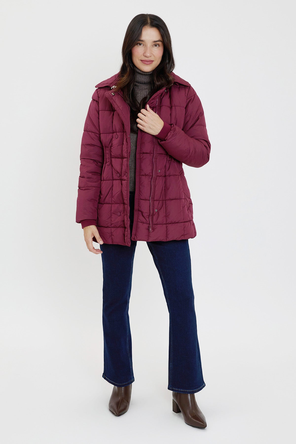 Detailed Snap Puffer Jacket