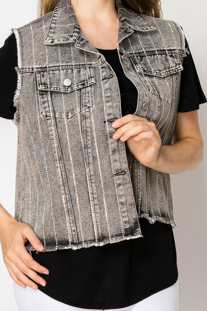 Origami - Sequin Denim Vest
