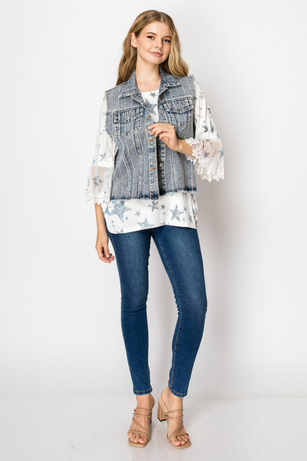 Origami - Sequin Denim Vest