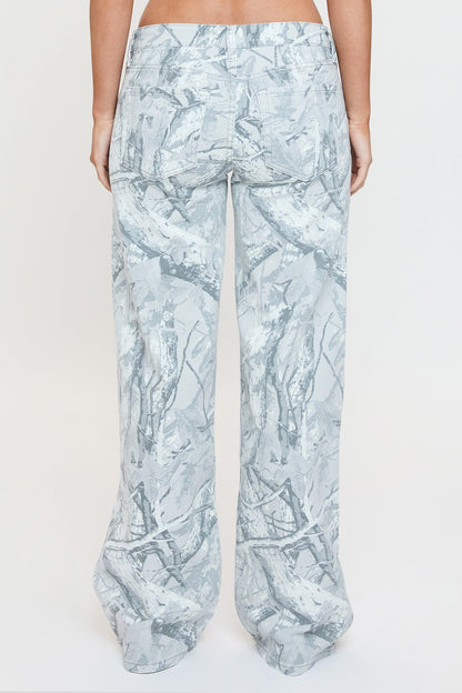 Women's Britney Printed Low Rise Wide Leg Jeans