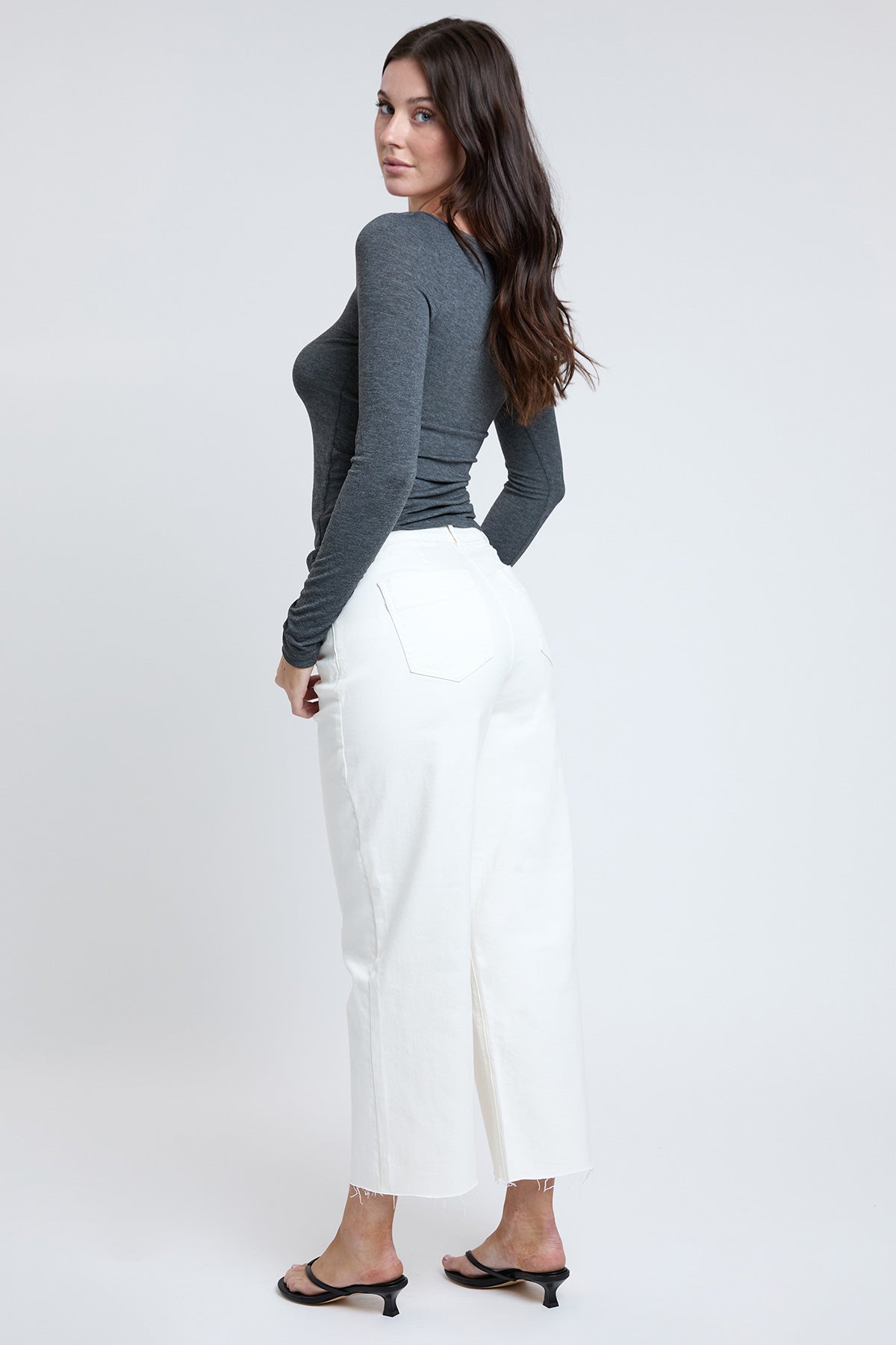 Women's Cropped Trouser Jeans Wide Leg Fit