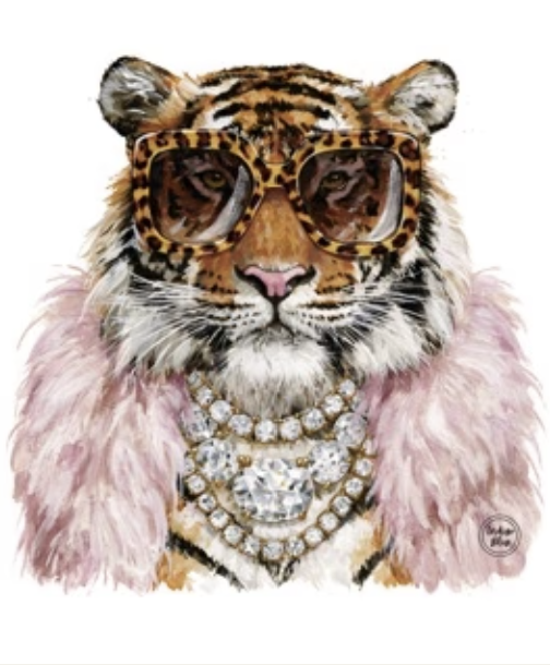Bejeweled Tiger Rhinestone Graphic Tee
