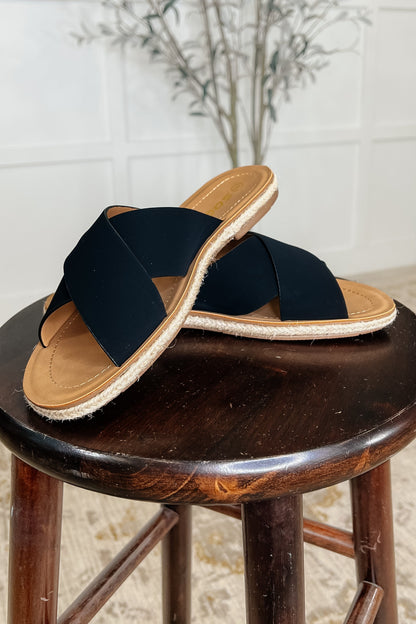 Shore Thing Slip on Sandals in Prism Black