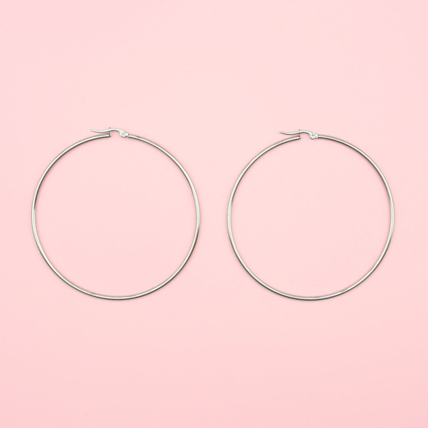 74mm Stainless Steel Hoop Earrings