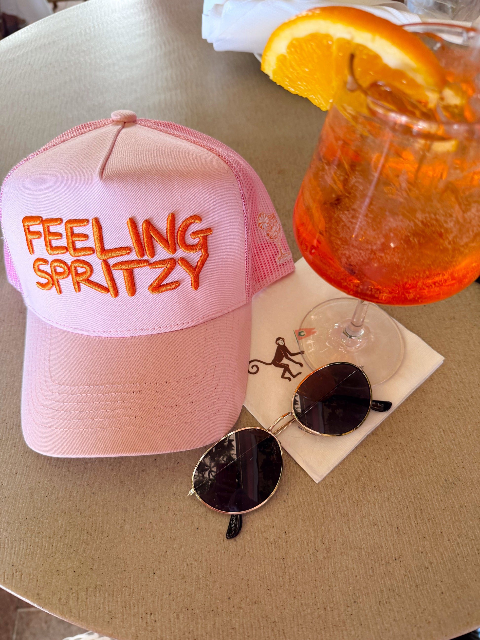 Feeling Spritzy - Pink Vintage Trucker Hat - PREORDER
