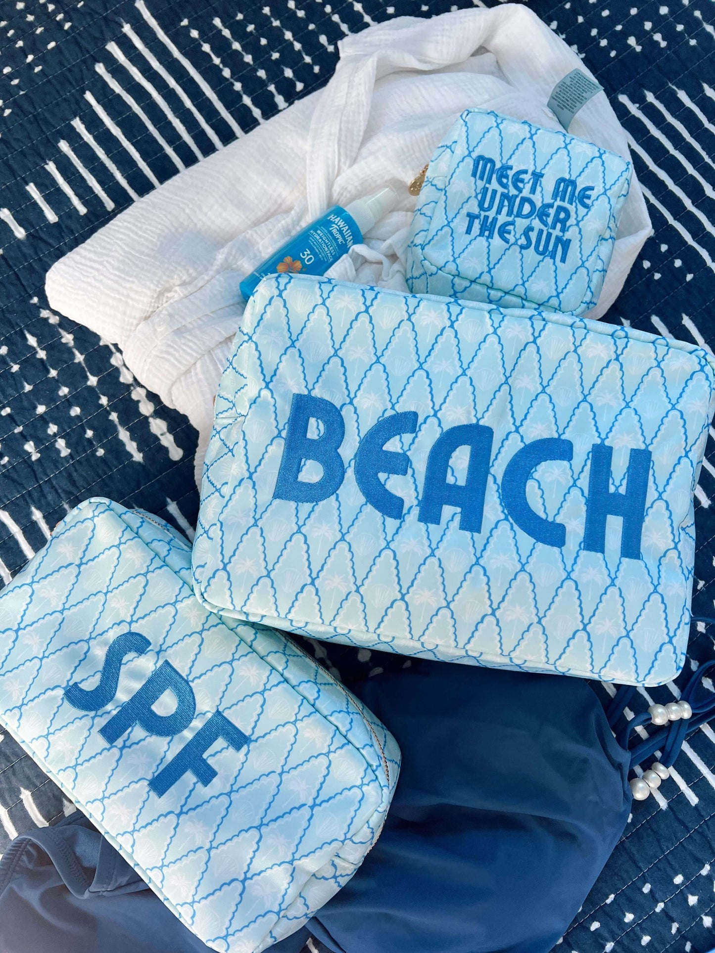 SPF - Blue Palms Large Bag