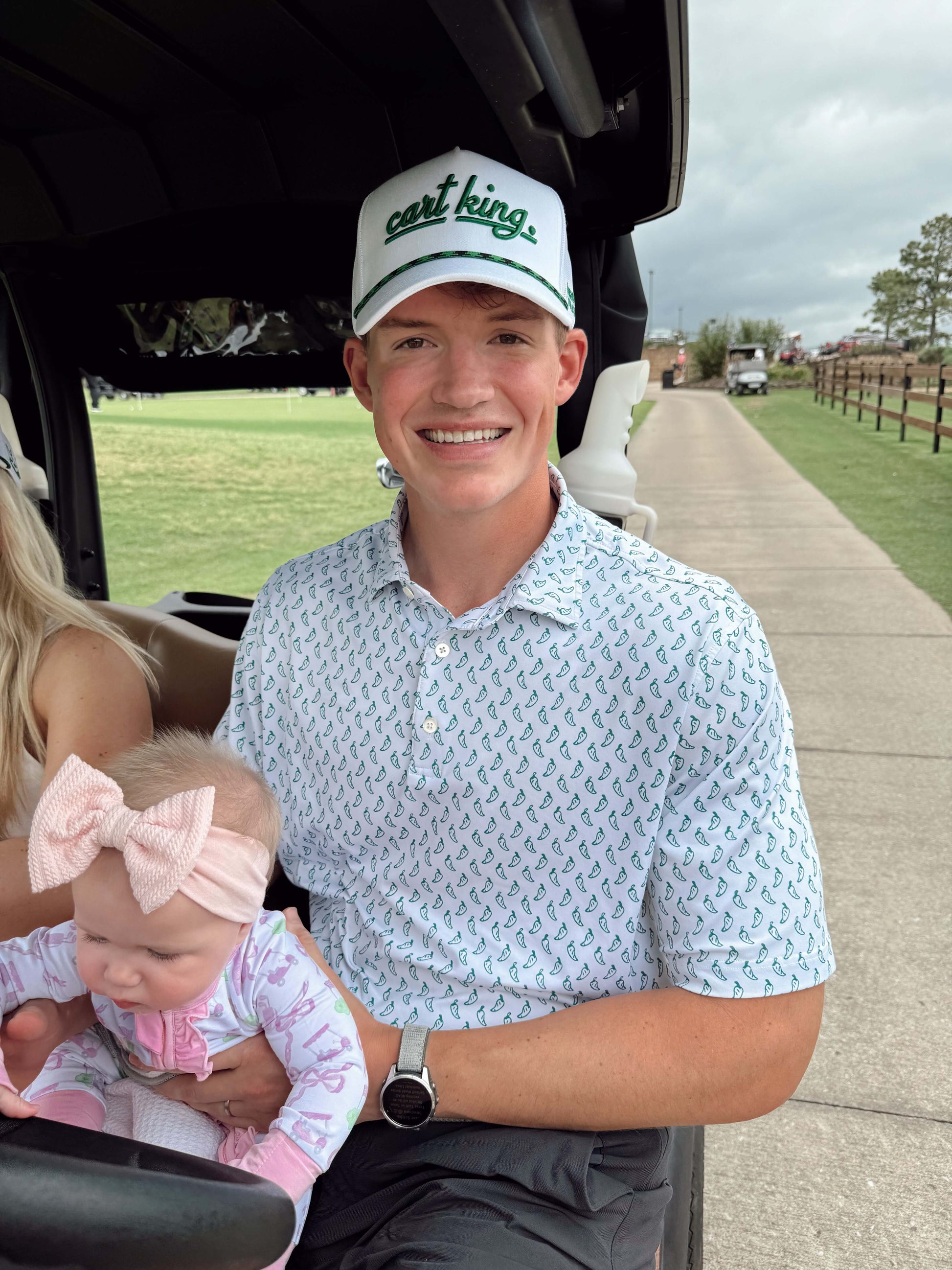 Couples Golf Hat - White Vintage Trucker Hat