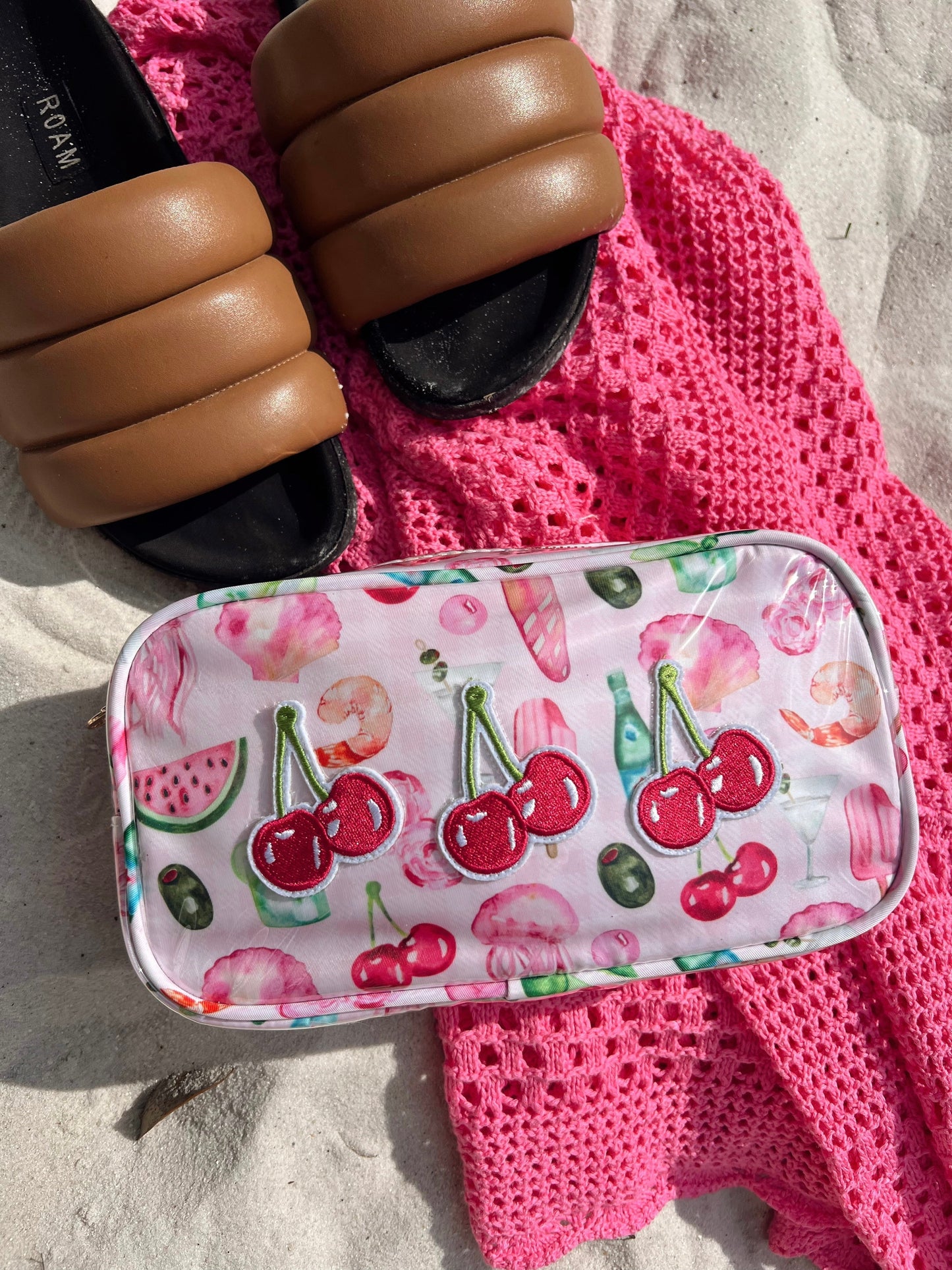 3 Cherries - Pink Summer Spritz Clear Coat Large Bag