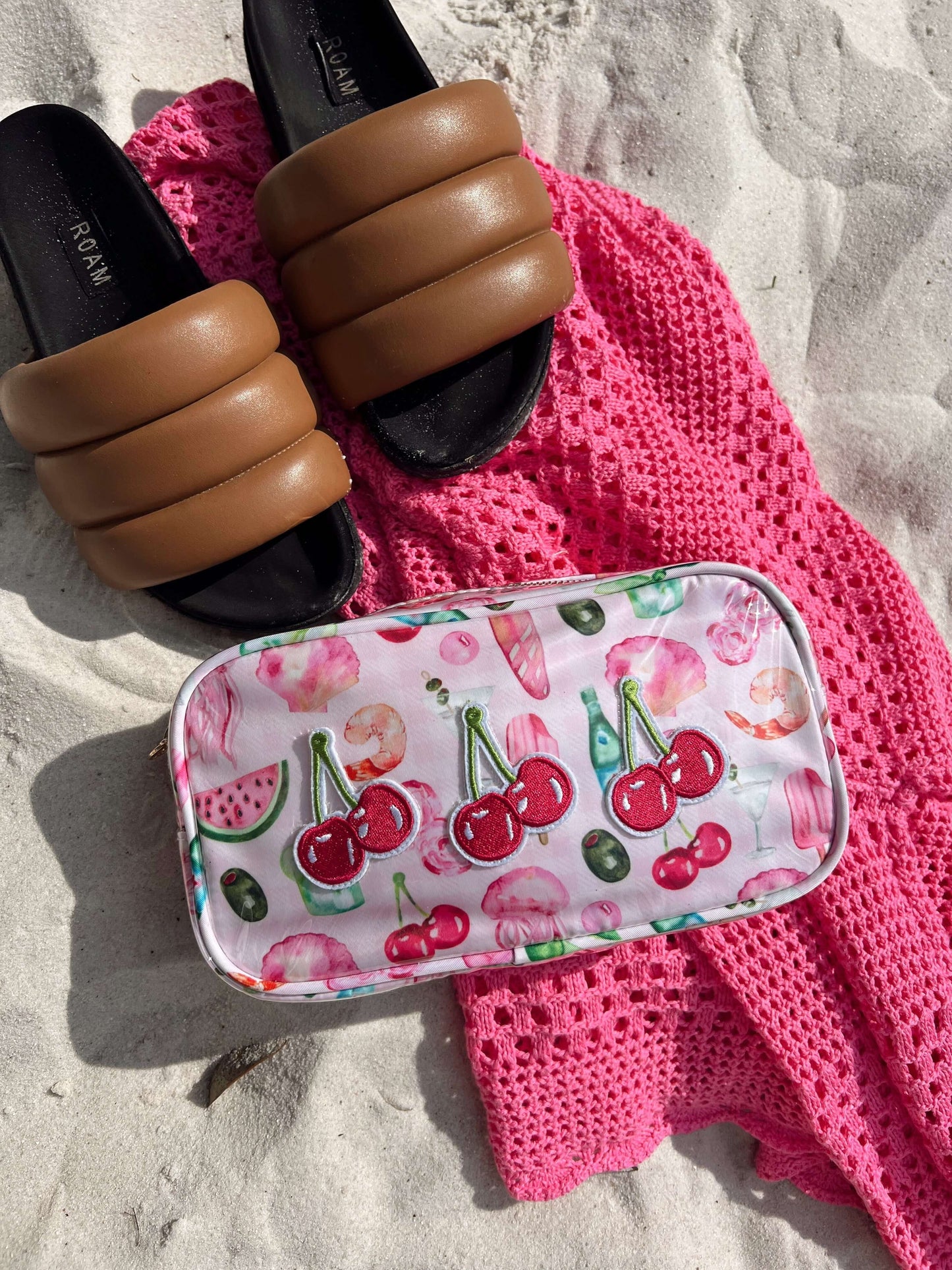 3 Cherries - Pink Summer Spritz Clear Coat Large Bag