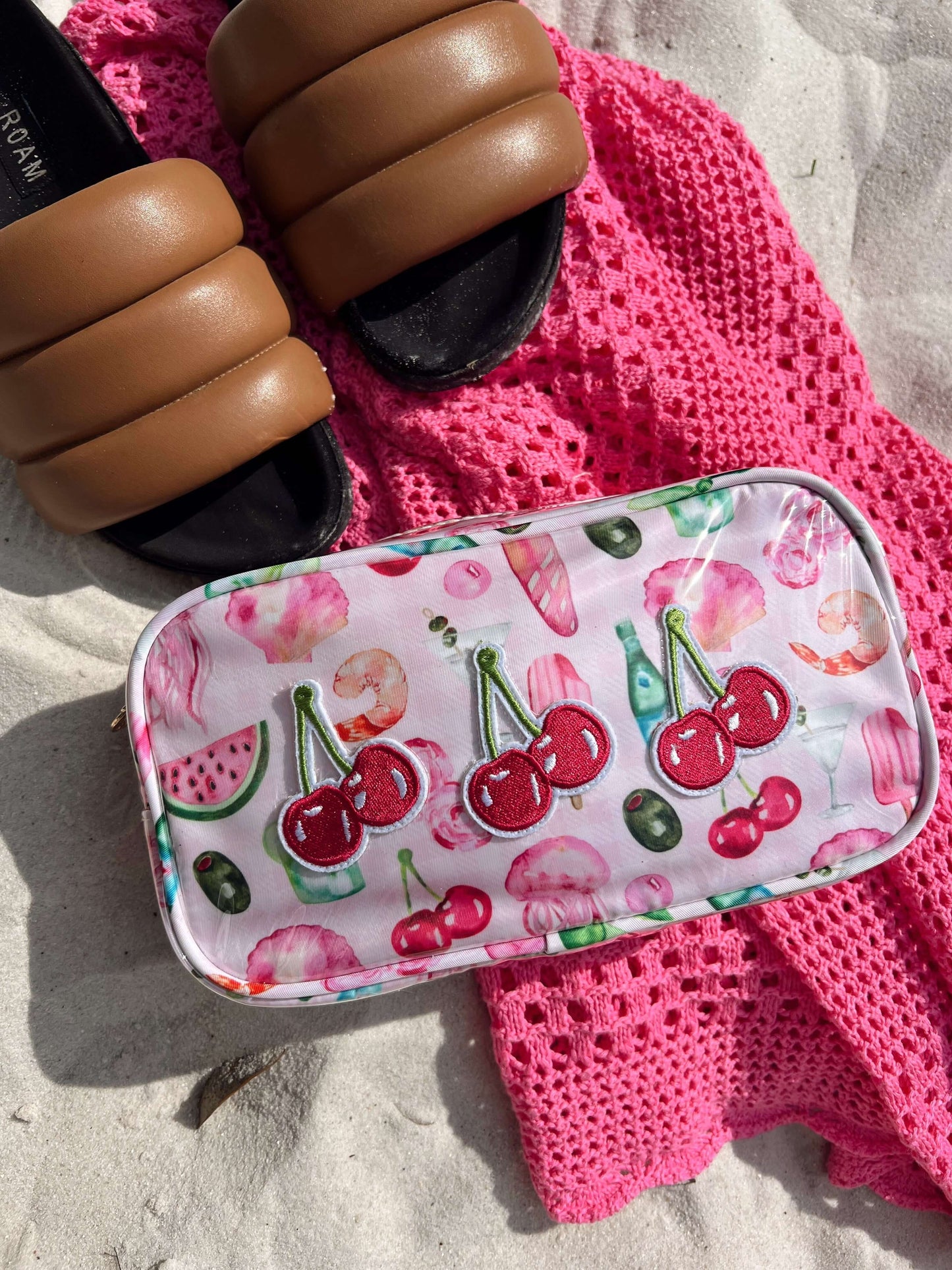 3 Cherries - Pink Summer Spritz Clear Coat Large Bag