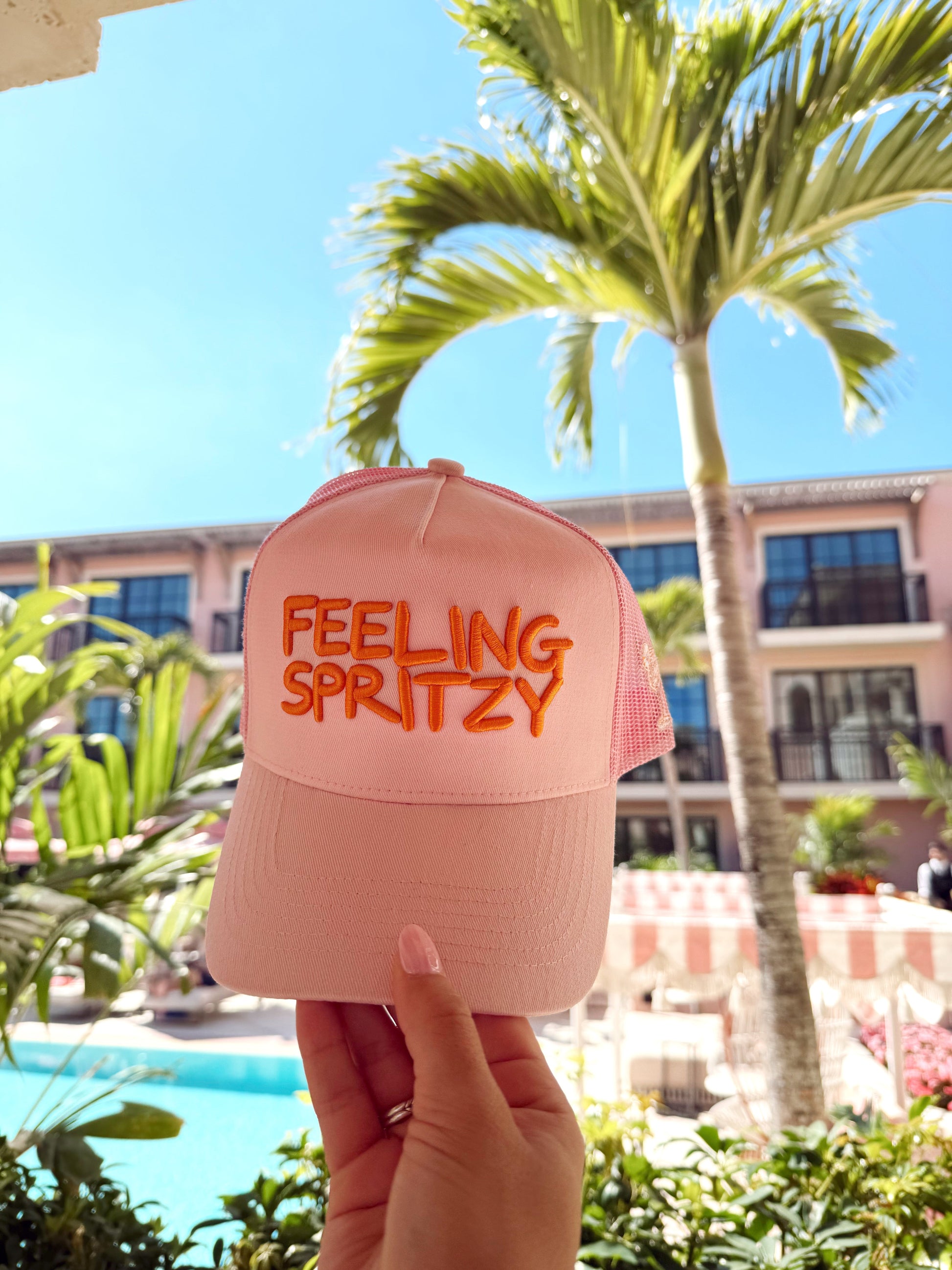 Feeling Spritzy - Pink Vintage Trucker Hat - PREORDER