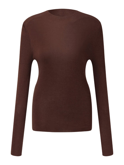 Cashmere Mulberry Silk Tencel Blend Women Knit Top