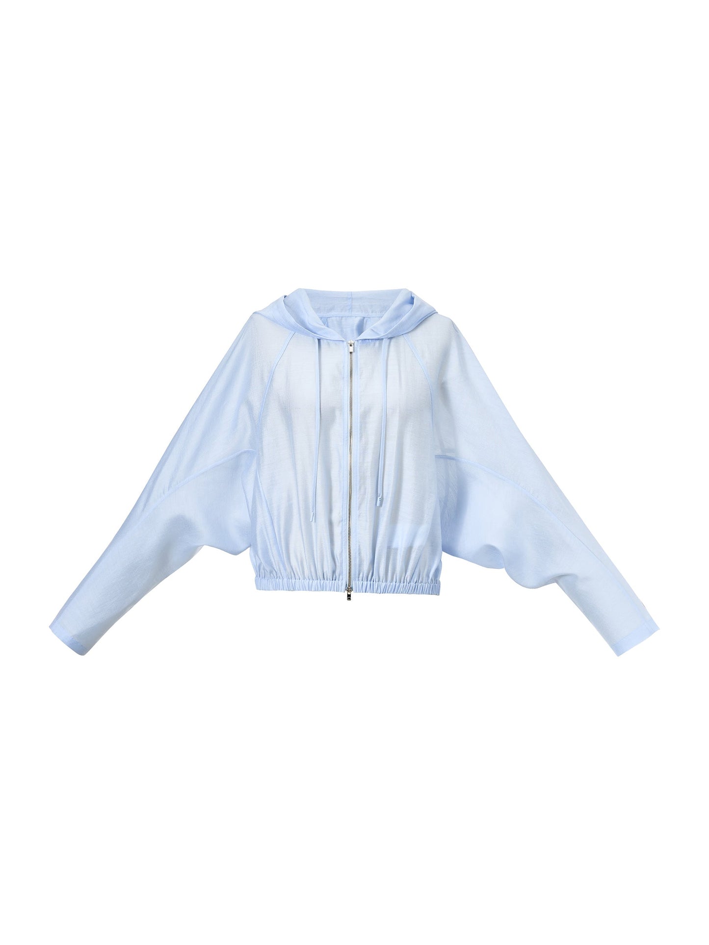 Tencel Acetate Linen Blend Women Zip-Up Hooded Cropped Jacket