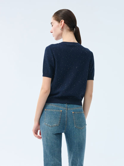 Lyocell Blend Sequins Women Cardigan