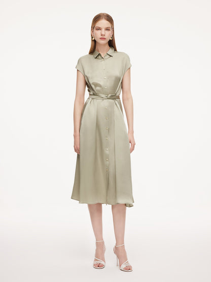 19MM Mulberry Silk Front Knot Women Self-Tie Maxi Dress