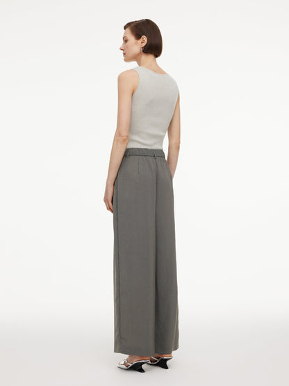 Triacetate Blend Women Straight Leg Pants