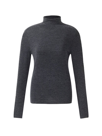 Machine Washable Wool Turtleneck Women Knit Top