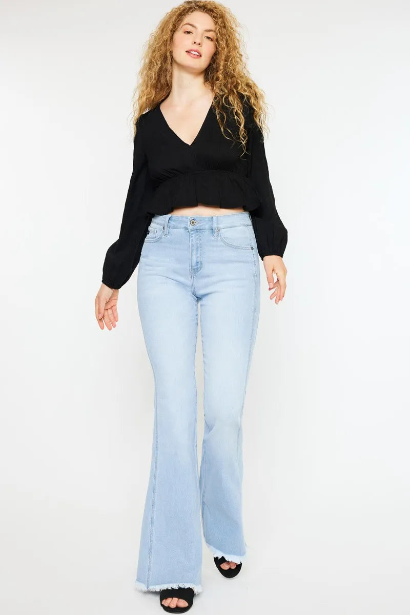 Kancan High Rise Curvy Flare Jeans
