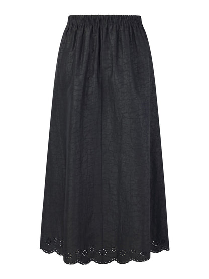 18MM Gambiered Canton Gauze Women Embroidered Hem Skirt