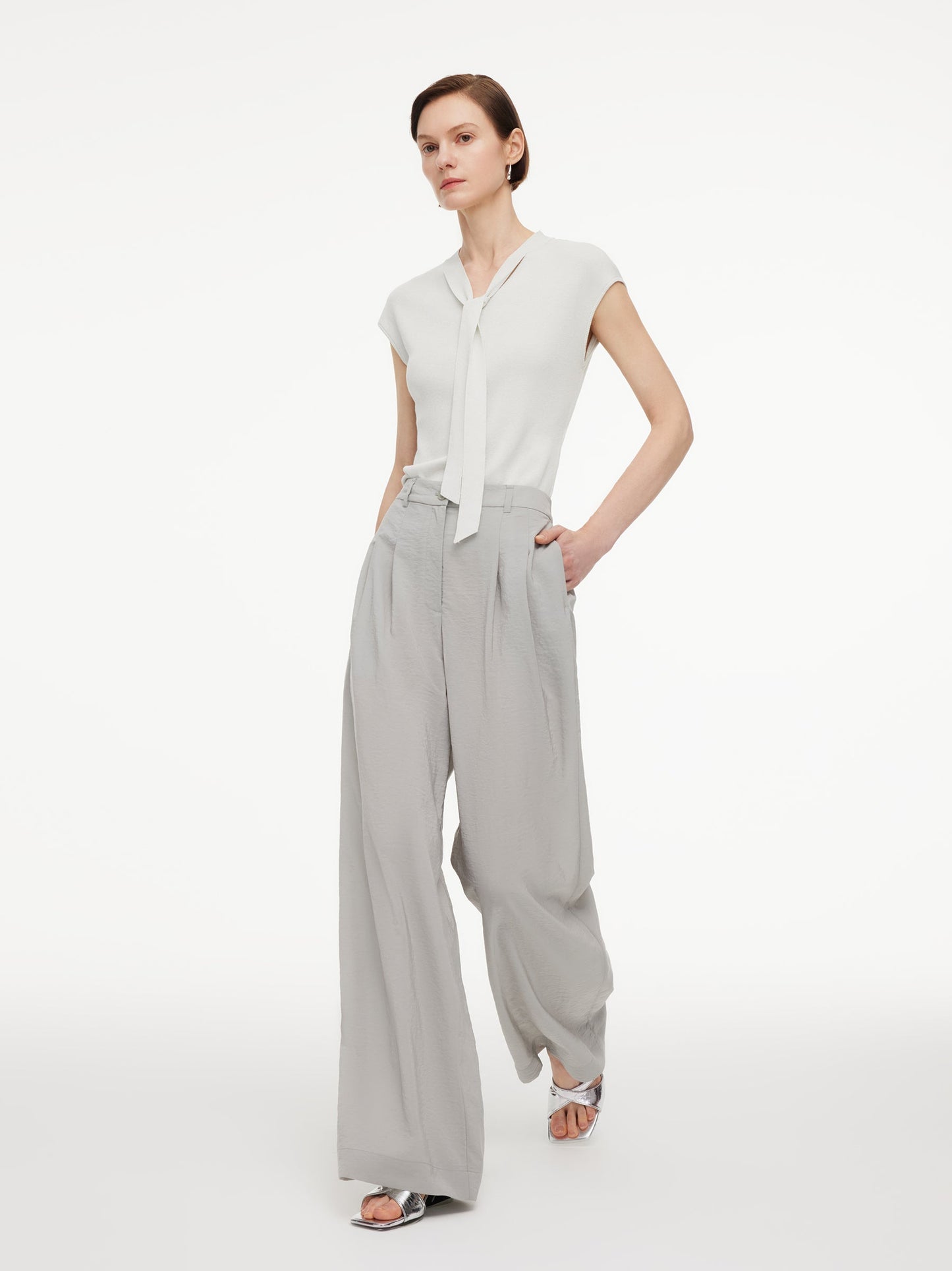 Triacetate Blend Women Straight Leg Pants