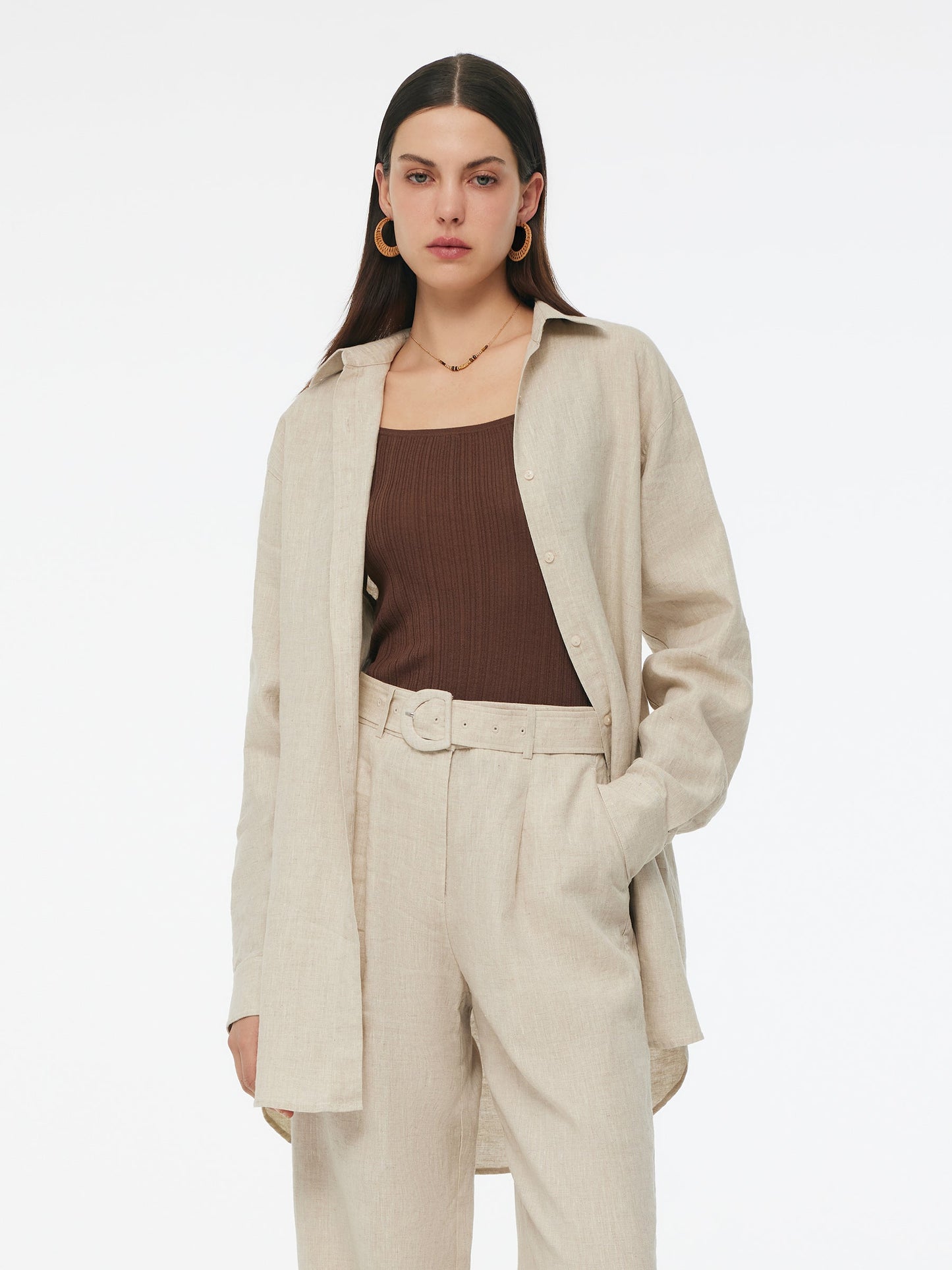 100% Linen Women Oversized Shirt