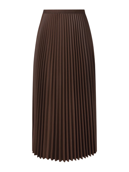 PU Leather Pleated A-Line Women Skirt