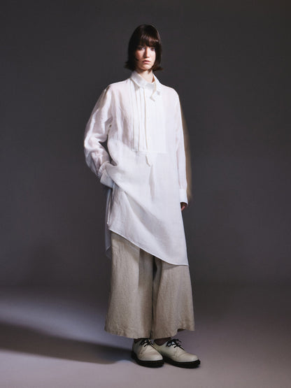 100% Ramie Loose Fit H-Line Unisex Long Shirt