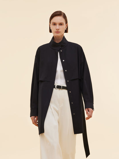 Worsted Wool Blend Women Trench Coat