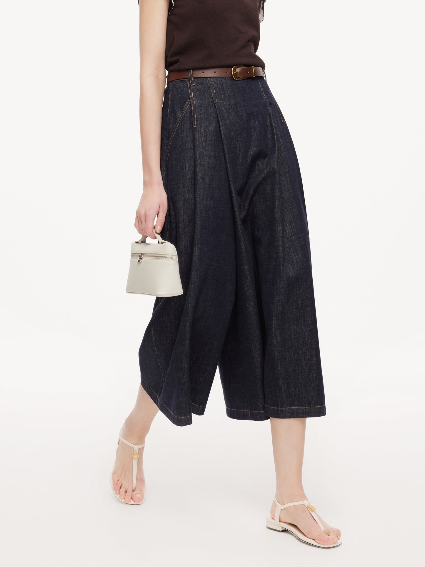 100% Cotton Denim Women Culottes With Belt