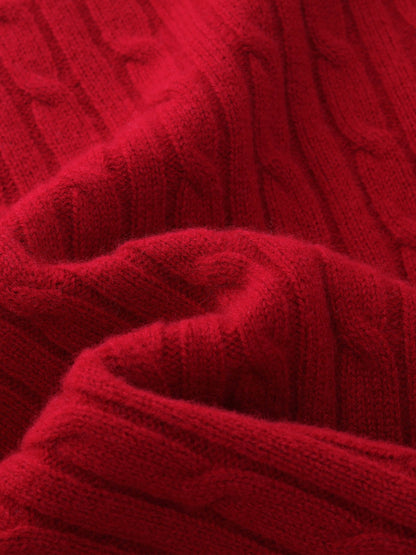 100% Wool Cable Knit Women Sweater