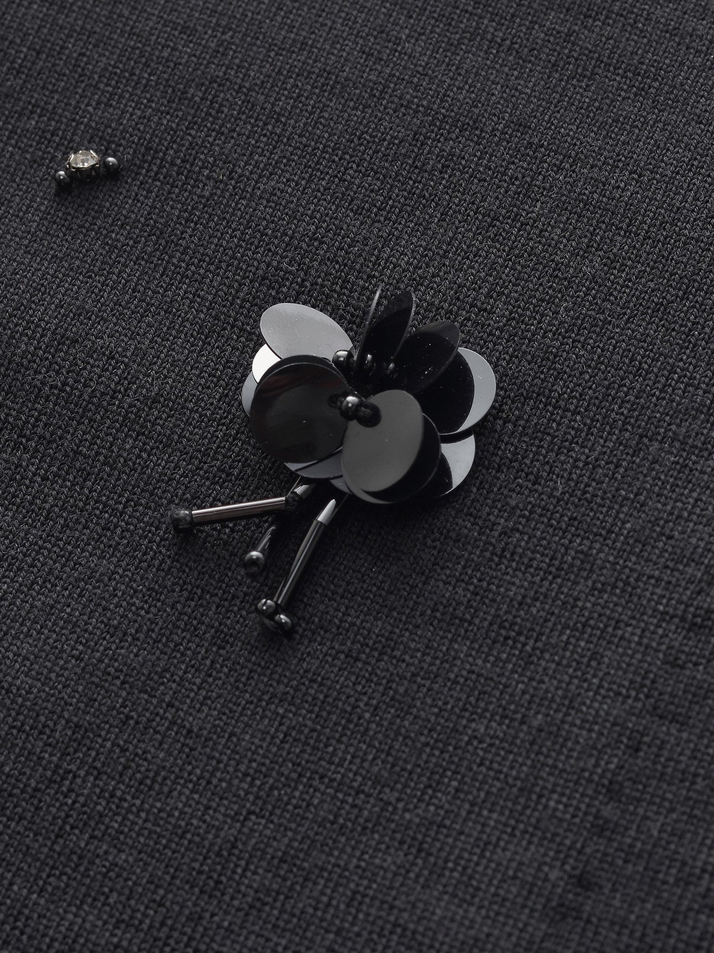 Worsted Wool Blend Beaded Sequins Women Cardigan