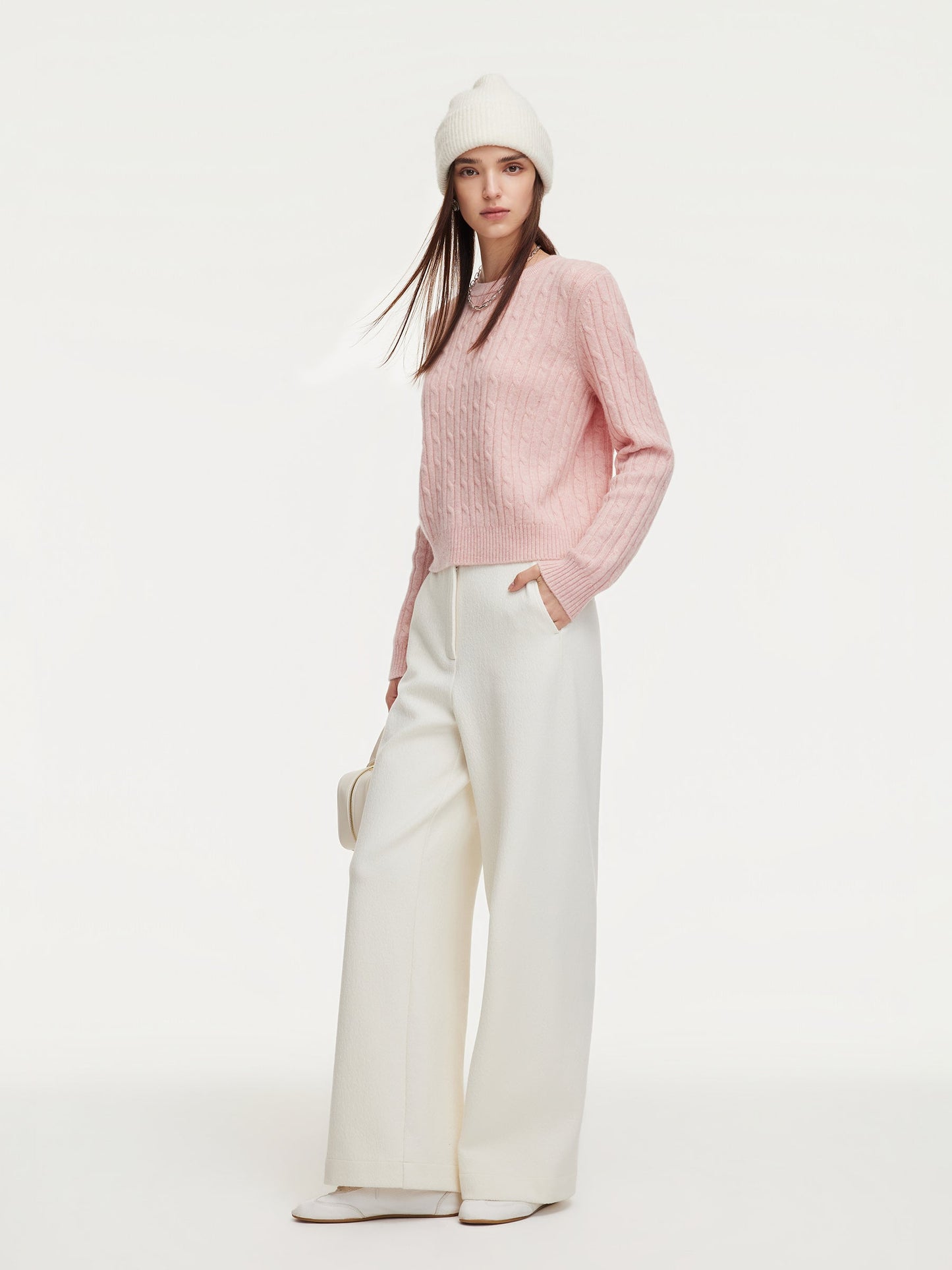 100% Wool Cable Knit Women Sweater