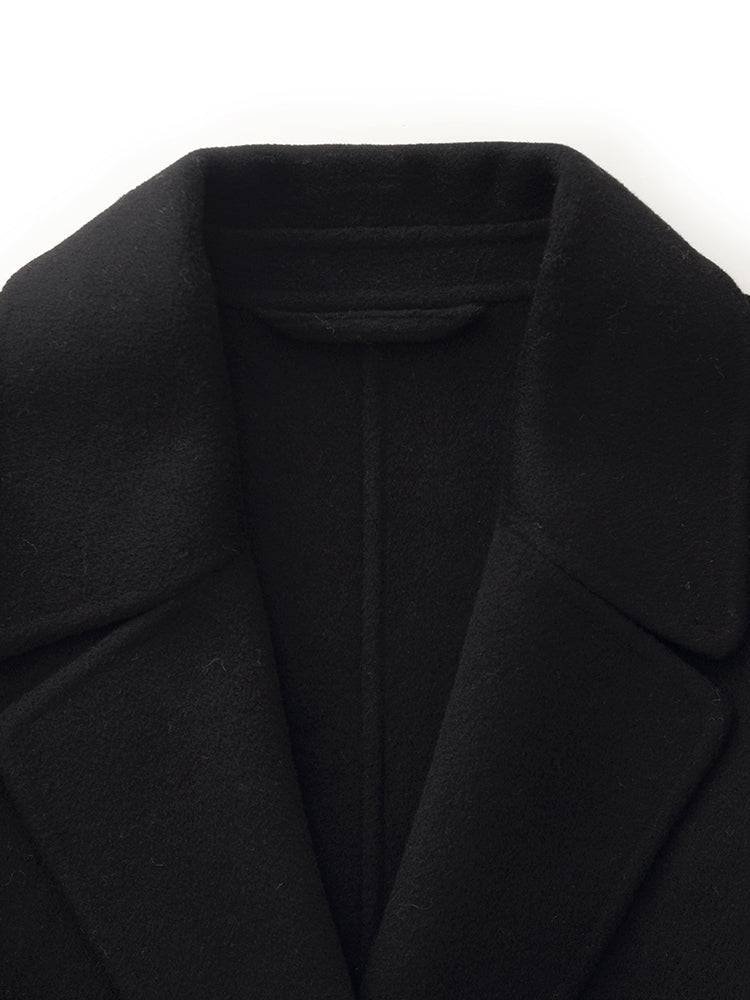 Wool Cashmere Women Belted Overcoat
