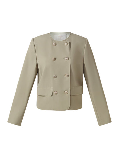 Stretch Double-Breasted Women Jacket