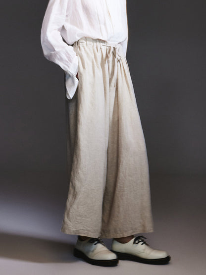 100% Linen Loose Fit Unisex Barrel Leg Pants