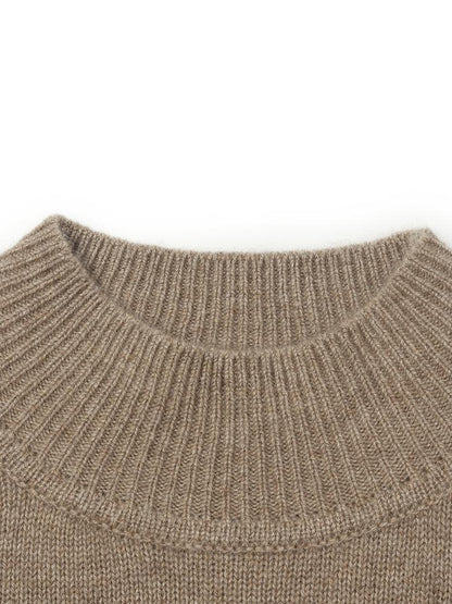 Pure Cashmere Seamless Mock Neck Slim Women Sweater