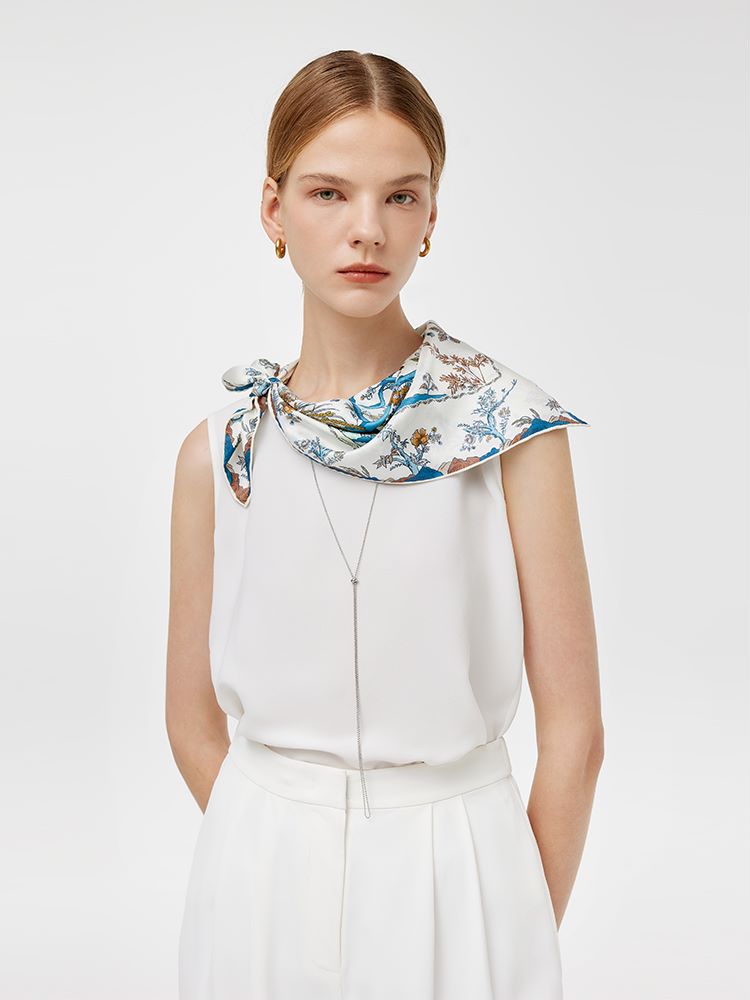 60 Square Printed 14 Momme Mulberry Silk Scarf