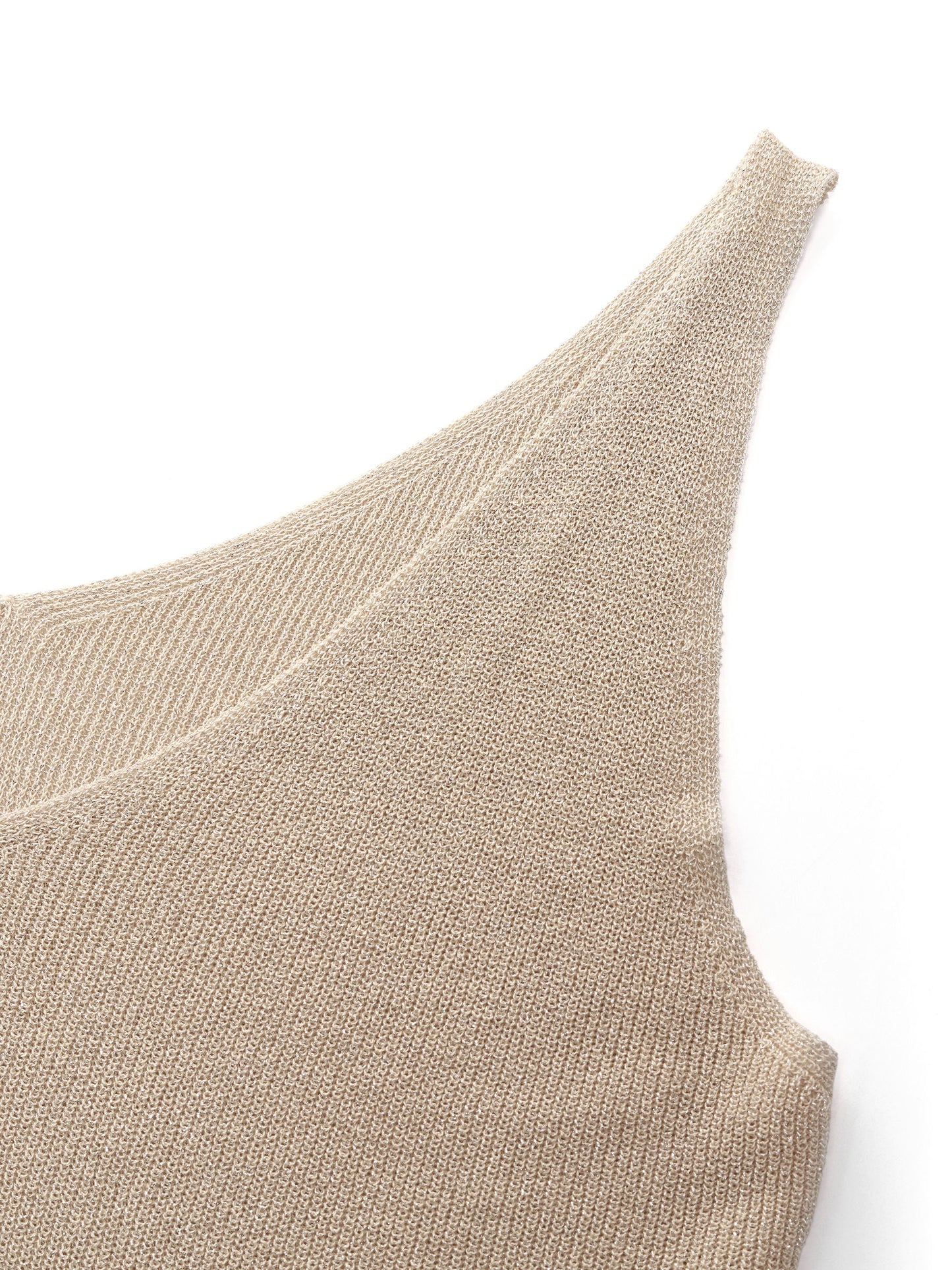 Glittering V-Neck Women Knit Tank Top