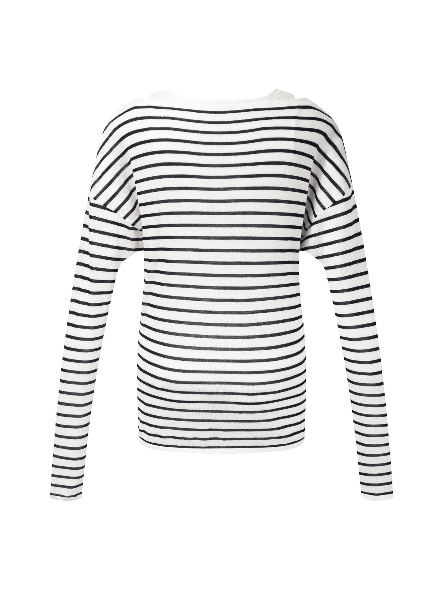 [Preview] Triacetate Tencel Blend Stripe Boat Neck Top And Tank Top Two-Piece Set