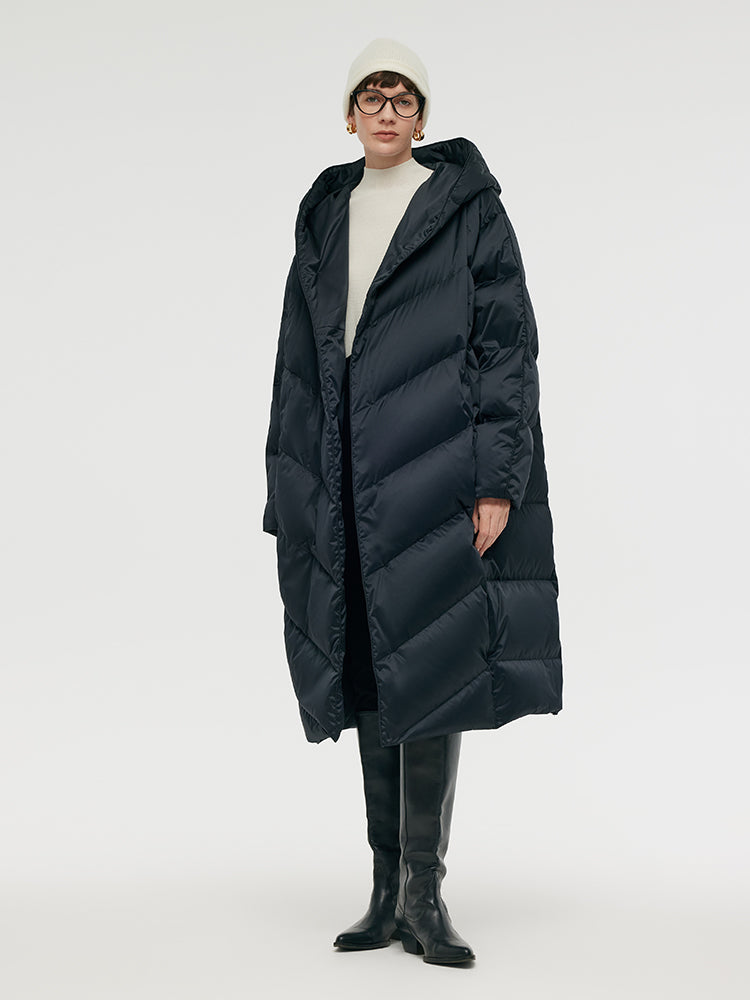 Unisex Hooded Long Goose Down Coat