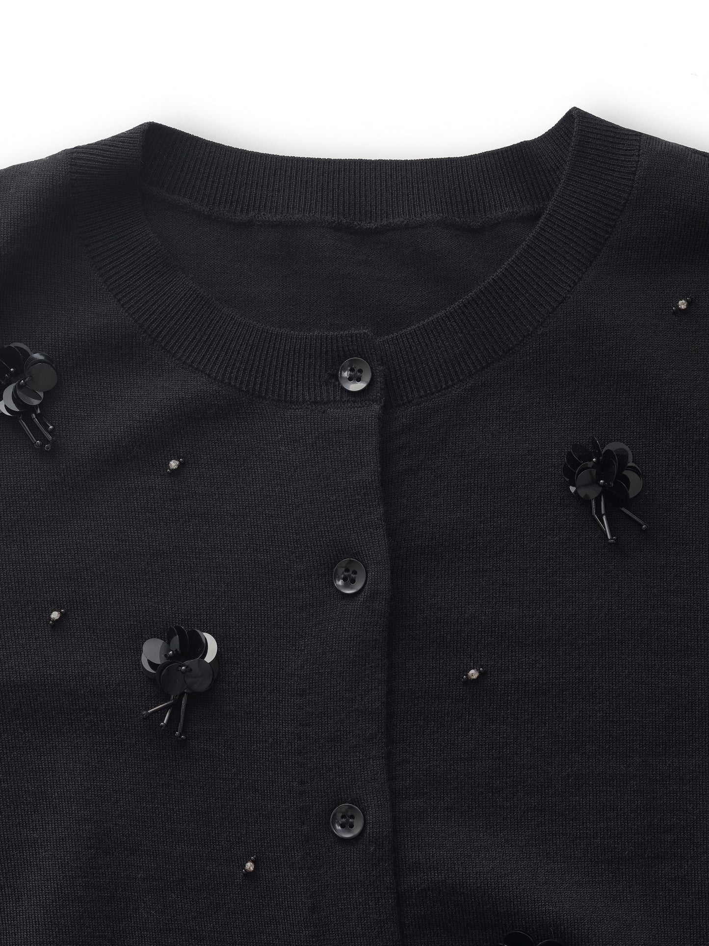 Worsted Wool Blend Beaded Sequins Women Cardigan