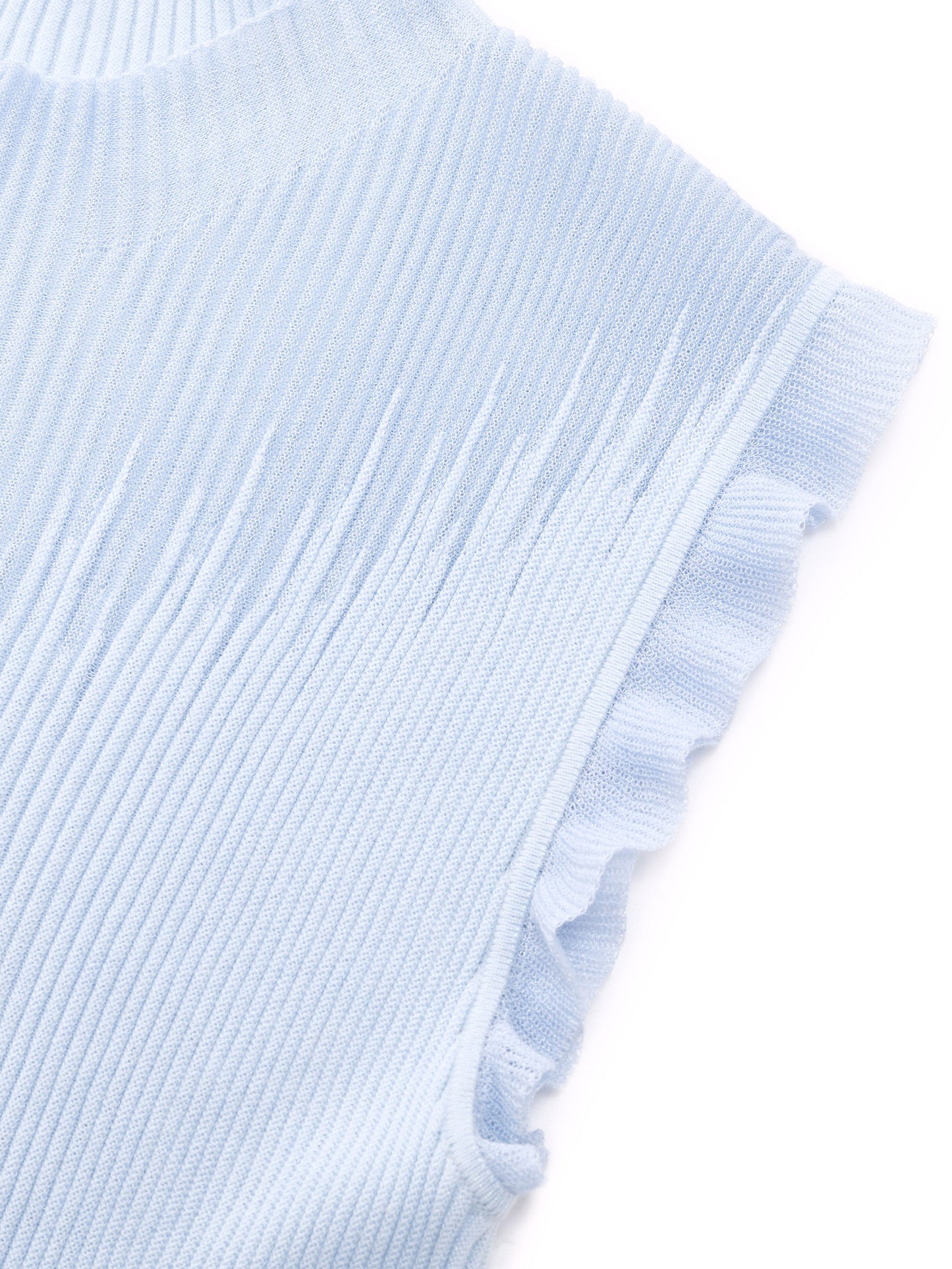 Ruffle Cuff Women Knit Tank Top