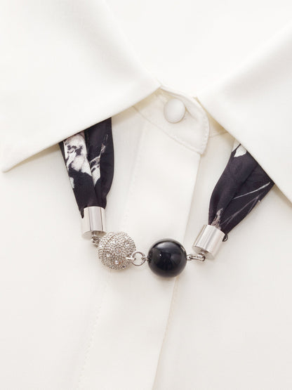 22MM Mulberry Silk Women Shirt With Silk Scarf